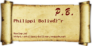 Philippi Bolivár névjegykártya